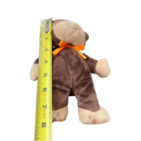 CARTER'S BABY BROWN MONKEY ORANGE BOW STUFFED ANIMAL PLUSH TOY LOVEY # 41378 - Picture 7 of 7